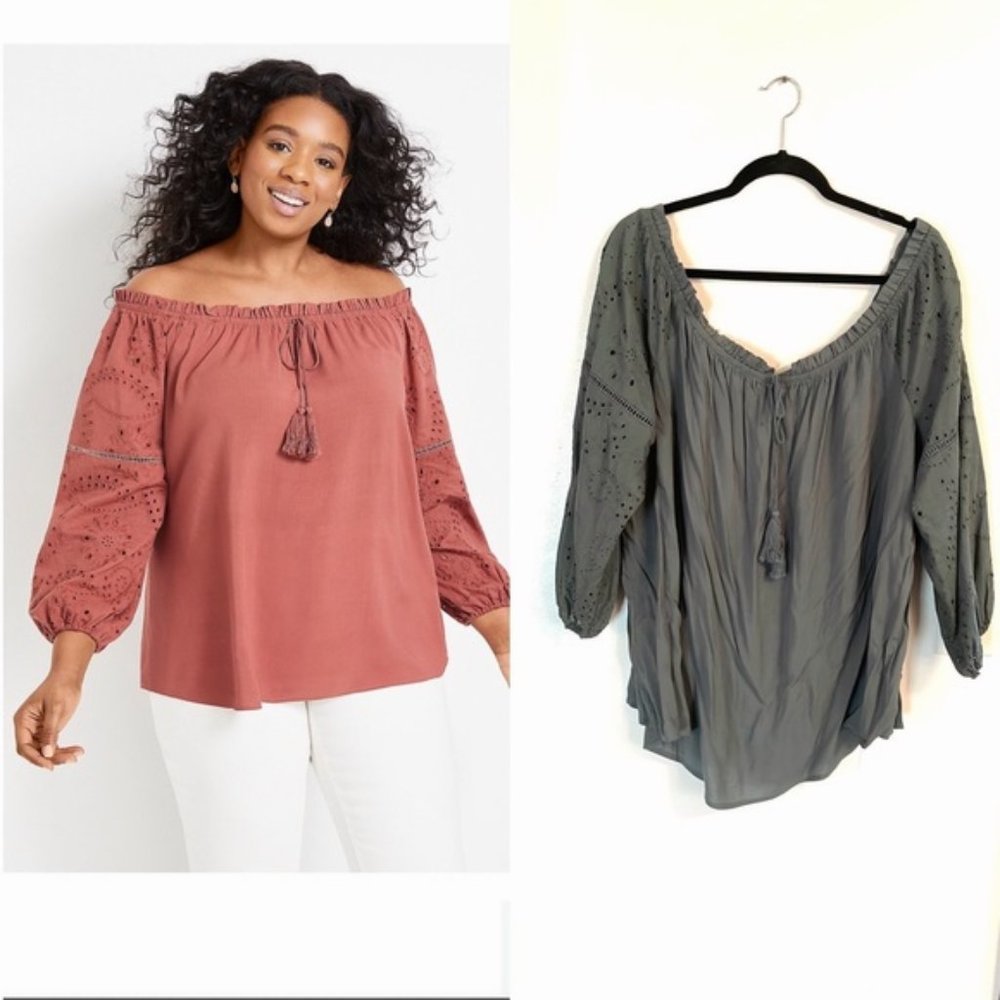 Women’s Size 2X lightweight off the shoulder top. New with tags!